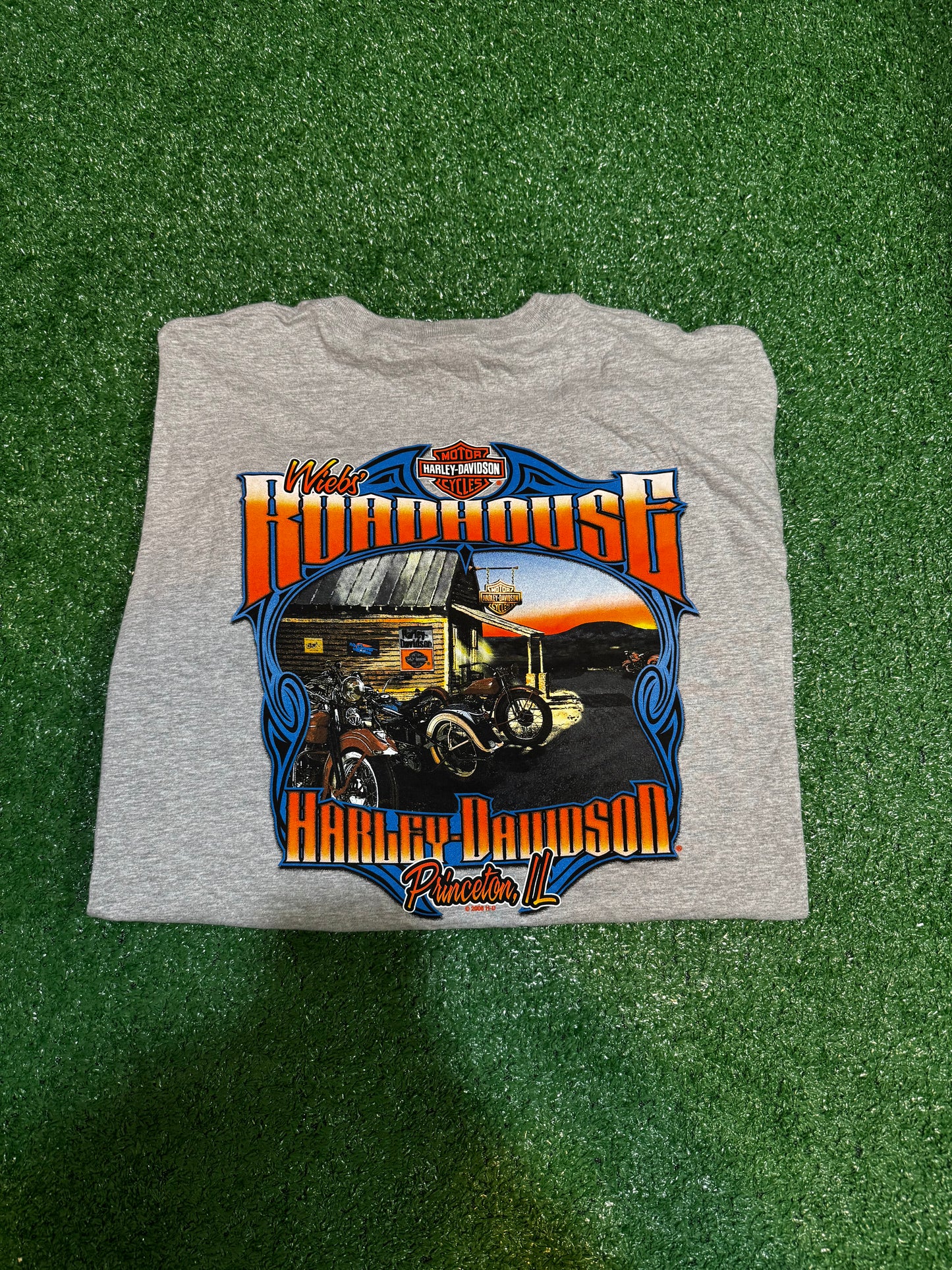 Brand New Early 2000s Princeton IL Harley T-Shirt Size XXXL