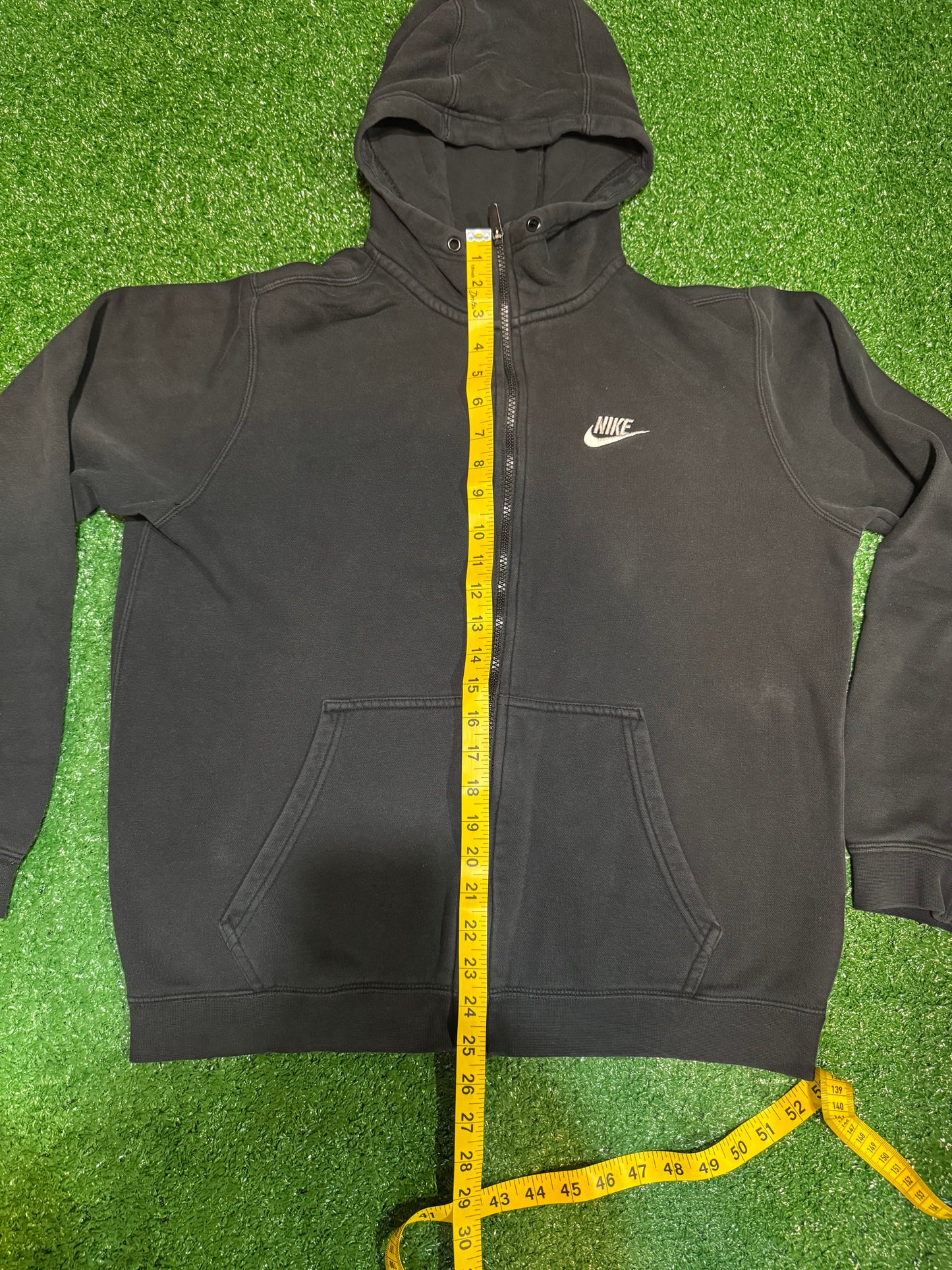 1990s/Early 2000s Black Nike Zip-Up Hoodie Size M