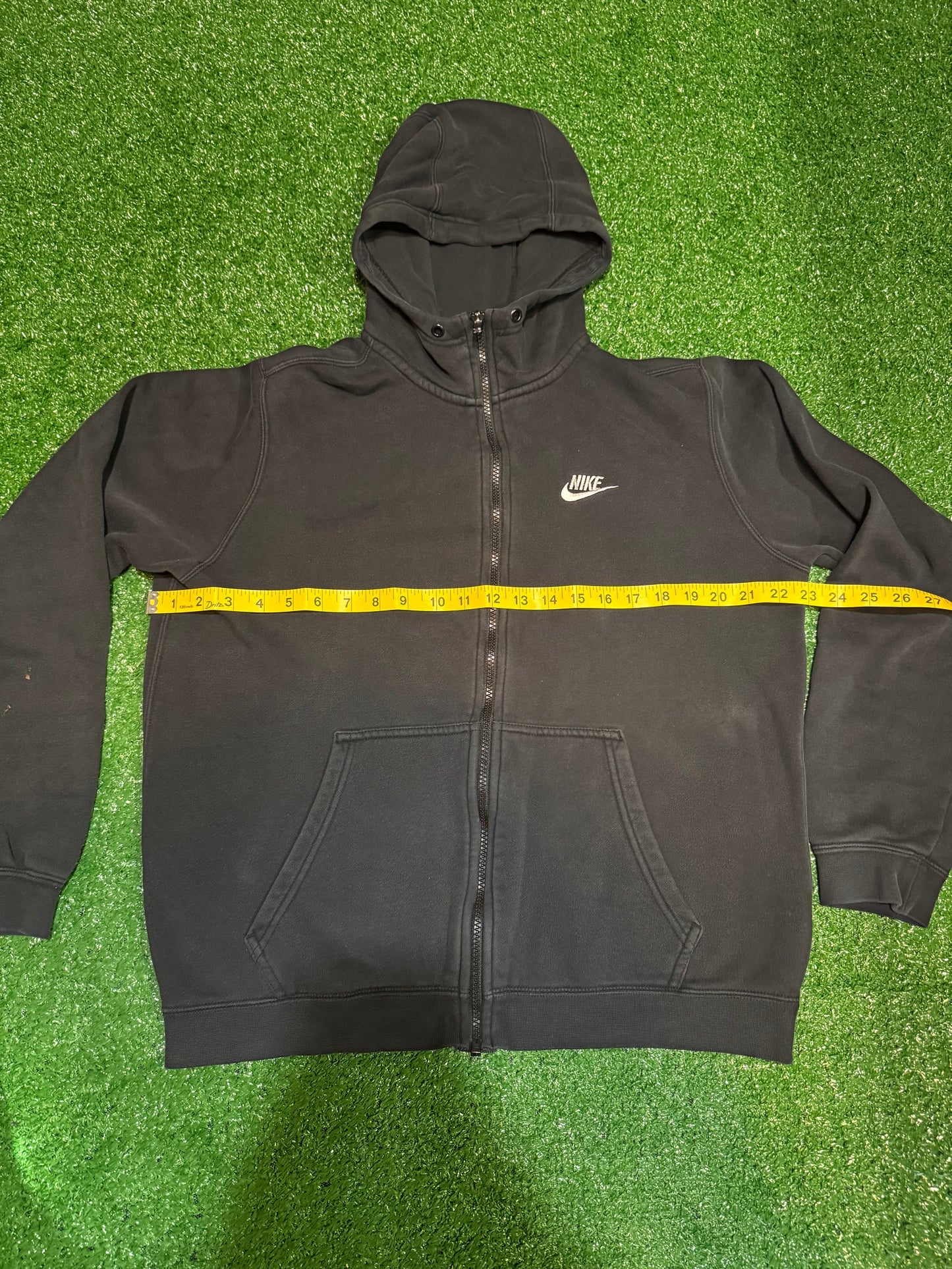 1990s/Early 2000s Black Nike Zip-Up Hoodie Size M
