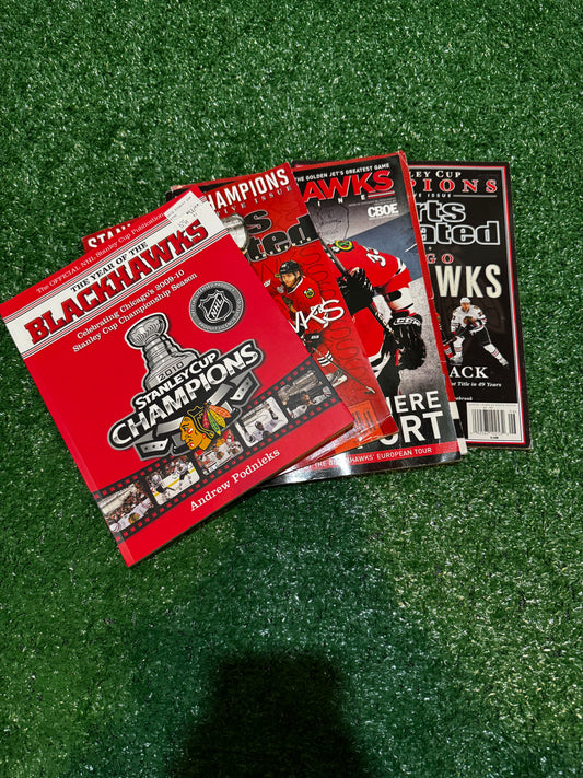 Four Pack of Early 2010s Chicago Blackhawks Magazines and Books
